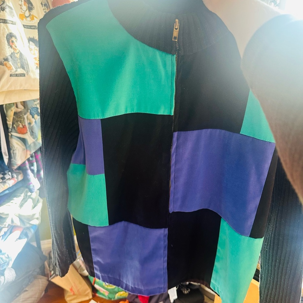 Colorblock Blue Tile Jacket - Picture 4 of 4